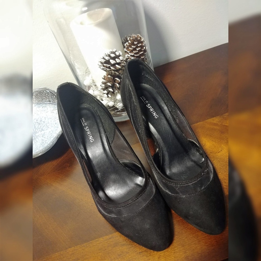 Call It Spring Mesh Inset Pumps Black Size